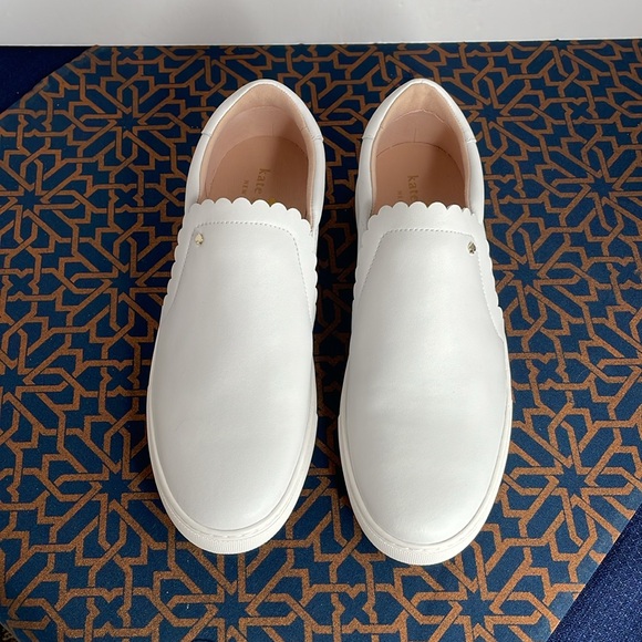 Kate Spade Shoes Aleta White Leather Slip on Shoes - Picture 2 of 7